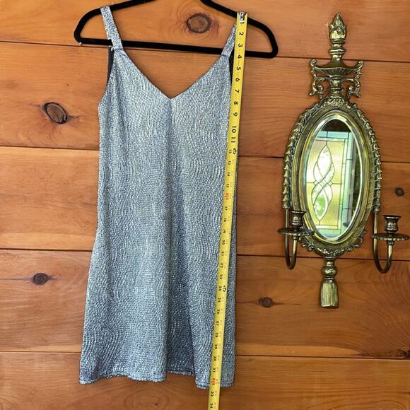 Mango Women's Silver Gray Sleeveless V-Neck Mini Dress Size XXS - Picture 4 of 7